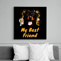 printfashion my best friend thish a rottweiller - Vászonkép - Fekete (15716840)