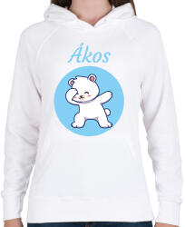printfashion Jegesmaci névvel - Női kapucnis pulóver - Fehér (6240602)