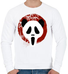printfashion Panda Sikoly - Férfi pulóver - Fehér (81192)