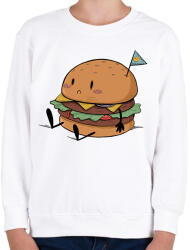 printfashion Szomorú hamburger - Gyerek pulóver - Fehér (15569657)
