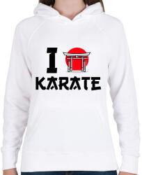printfashion I love Karate - Női kapucnis pulóver - Fehér (9446935)