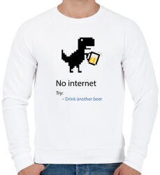 printfashion No internet - Try: Drink another beer - Férfi pulóver - Fehér (2322300)