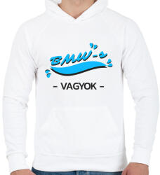printfashion BMW-s vagyok autós póló - Férfi kapucnis pulóver - Fehér (9394586)