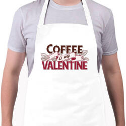 printfashion Kávérajongó - Coffee is my Valentine - Kötény - Fehér (4914652)