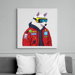 printfashion CYBER DOG - Vászonkép - Fehér (6636415)
