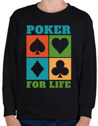 printfashion Poker - Gyerek pulóver - Fekete (15554985)