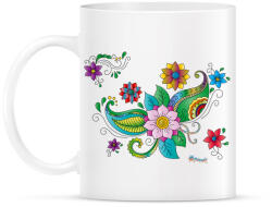 printfashion Színes hennaminta - Bögre - Fehér (791097)