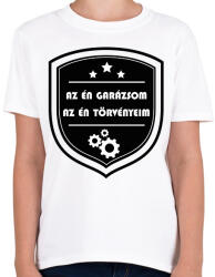 printfashion Az én garázsom, az én törvényeim - Gyerek póló - Fehér (6561061)