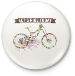 printfashion Irány biciklizni! - Kitűző, hűtőmágnes - Fehér (3075163)