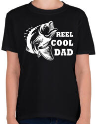 printfashion Reel Cool Dad - Gyerek póló - Fekete (11122612)