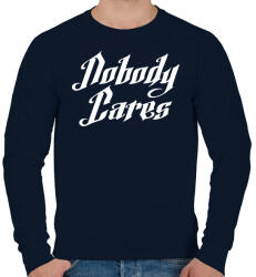 printfashion Nobody Cares - Férfi pulóver - Sötétkék (2059449)