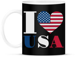 printfashion Szeretem az USA-t - Bögre - Fekete (4652541)