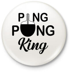 printfashion Ping Pong King - Kitűző, hűtőmágnes - Fehér (6992836)