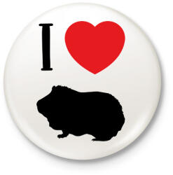 printfashion I love guinea pig - Kitűző, hűtőmágnes - Fehér (7091265)