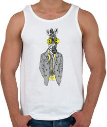 printfashion Hipster Zebra - Férfi atléta - Fehér (1247509)