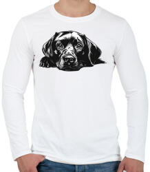 printfashion Husky Sziluett - Férfi hosszú ujjú póló - Fehér (16725127)