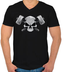 printfashion Skull Hammer - Férfi V-nyakú póló - Fekete (862761)
