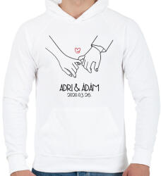printfashion Évforduló névvel és dátummal - Férfi kapucnis pulóver - Fehér (11647031)