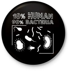 printfashion Ember - baktérium - Kitűző, hűtőmágnes - Fekete (11946185)