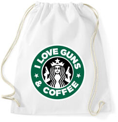 printfashion I love guns and coffee - Sportzsák, Tornazsák - Fehér (1400892)