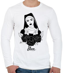 printfashion Bloom - Férfi hosszú ujjú póló - Fehér (1942201)