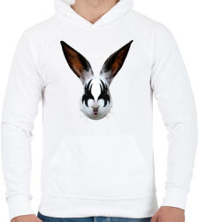 printfashion Kiss of a rabbit - Férfi kapucnis pulóver - Fehér (225729)