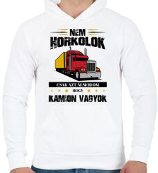 printfashion Nem horkolok - Kamion - Férfi kapucnis pulóver - Fehér (13020193)
