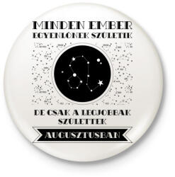 printfashion Augusztus: Oroszlán - Kitűző, hűtőmágnes - Fehér (3082372)