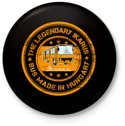 printfashion the legendary ikarus bus made in hungary - Kitűző, hűtőmágnes - Fekete (4761216)