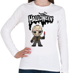 printfashion Halloween Jason Voorhees - Női hosszú ujjú póló - Fehér (1834744)