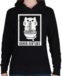 printfashion Ramen for life - Női kapucnis pulóver - Fekete (13360714)