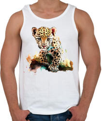 printfashion leopárd - Férfi atléta - Fehér (16202423)