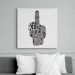 printfashion középső ujj - Vászonkép - Fehér (6620255)