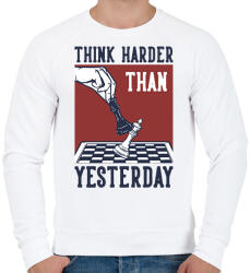 printfashion Koncentrálj jobban - sakk - Férfi pulóver - Fehér (7312840)