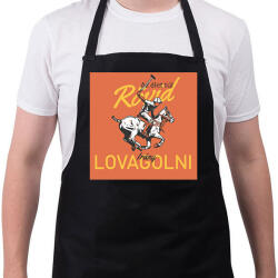 printfashion Az élet túl rövid - Irány lovagolni - Kötény - Fekete (6327054)