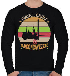 printfashion Fiatal, őrül és targoncavezető - Férfi pulóver - Fekete (13070874)
