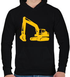 printfashion Excavator - Férfi kapucnis pulóver - Fekete (4377071)
