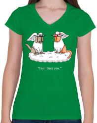printfashion Pets heaven - Női V-nyakú póló - Zöld (2537158)