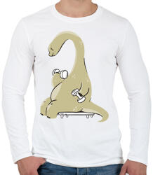printfashion Gyúró dínó - Férfi hosszú ujjú póló - Fehér (13391974)