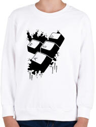 printfashion WASD - Gyerek pulóver - Fehér (14941143)
