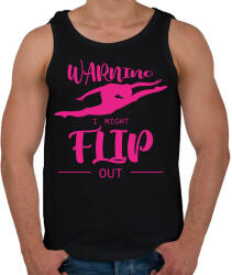 printfashion Warning - I might flip out - Férfi atléta - Fekete (7161007)