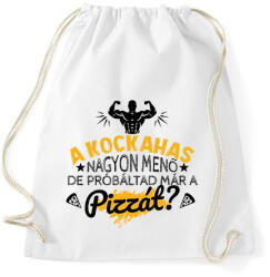 printfashion Próbáltad már a pizzát? - Sportzsák, Tornazsák - Fehér (9401635)