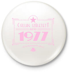 printfashion csillag-1977-pink - Kitűző, hűtőmágnes - Fehér (3076653)