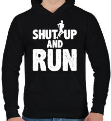 printfashion Maradj csendben és Fuss - Férfi kapucnis pulóver - Fekete (2779060)