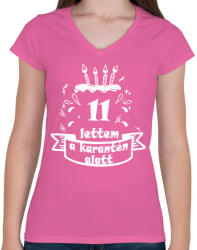 printfashion 11 lettem - Női V-nyakú póló - Rózsaszín (2494770)