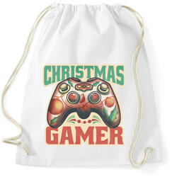 printfashion christmas gamer, karácsonyi játékos - Sportzsák, Tornazsák - Fehér (11017330)