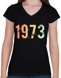 printfashion 1973 - Női V-nyakú póló - Fekete (11822915)