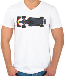 printfashion F1 Red Bull - Férfi V-nyakú póló - Fehér (13969244)