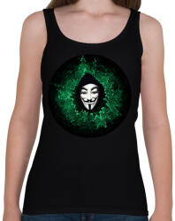 printfashion Anonymous hacker - Női atléta - Fekete (6131069)
