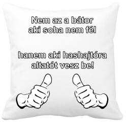 printfashion nem az a bátor. . . - Párnahuzat, Díszpárnahuzat - Fehér (4573783)